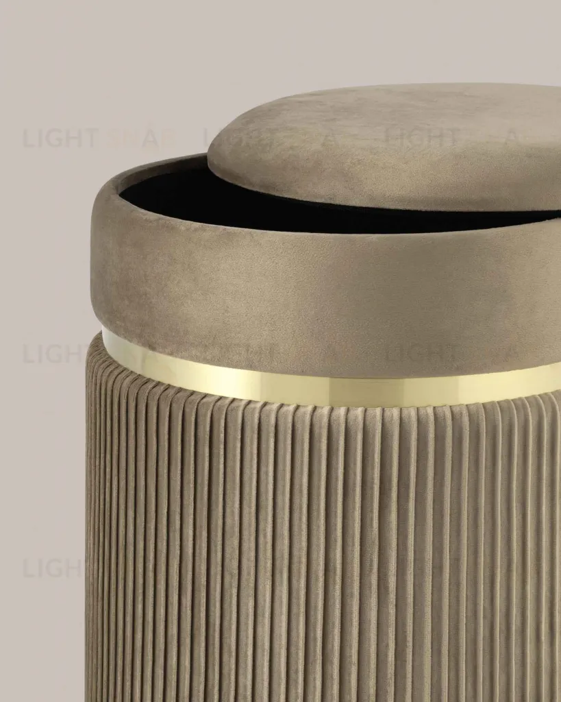 Пуф Миранда с ящиком велюр бежевый УТ000025562