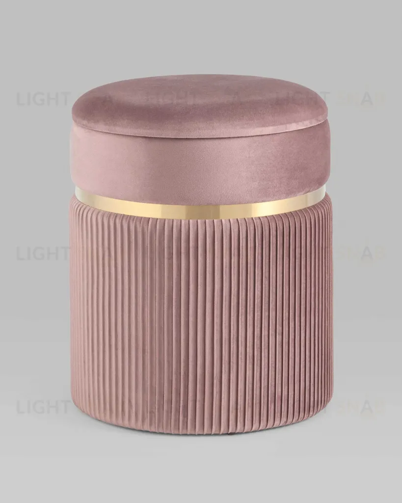 Пуф Миранда с ящиком велюр розовый УТ000025564