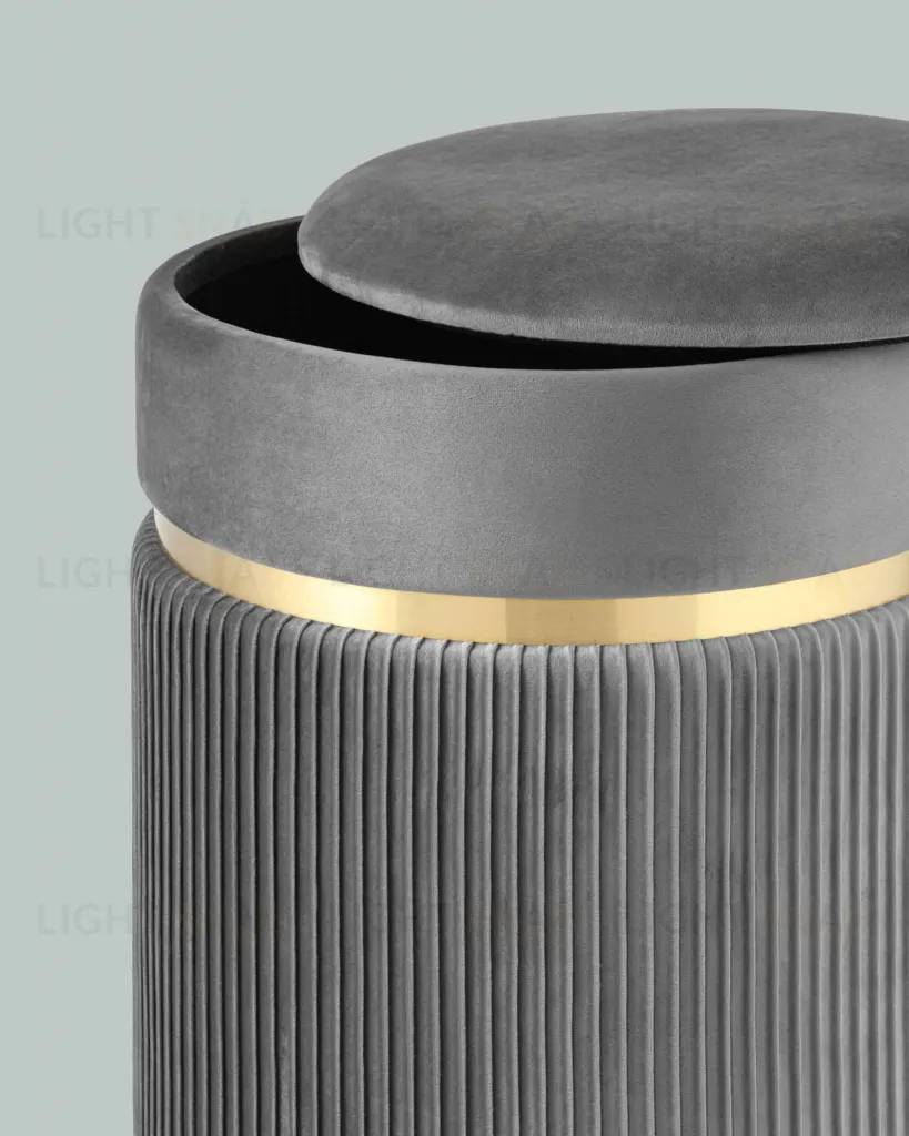 Пуф Миранда с ящиком велюр серый УТ000025563