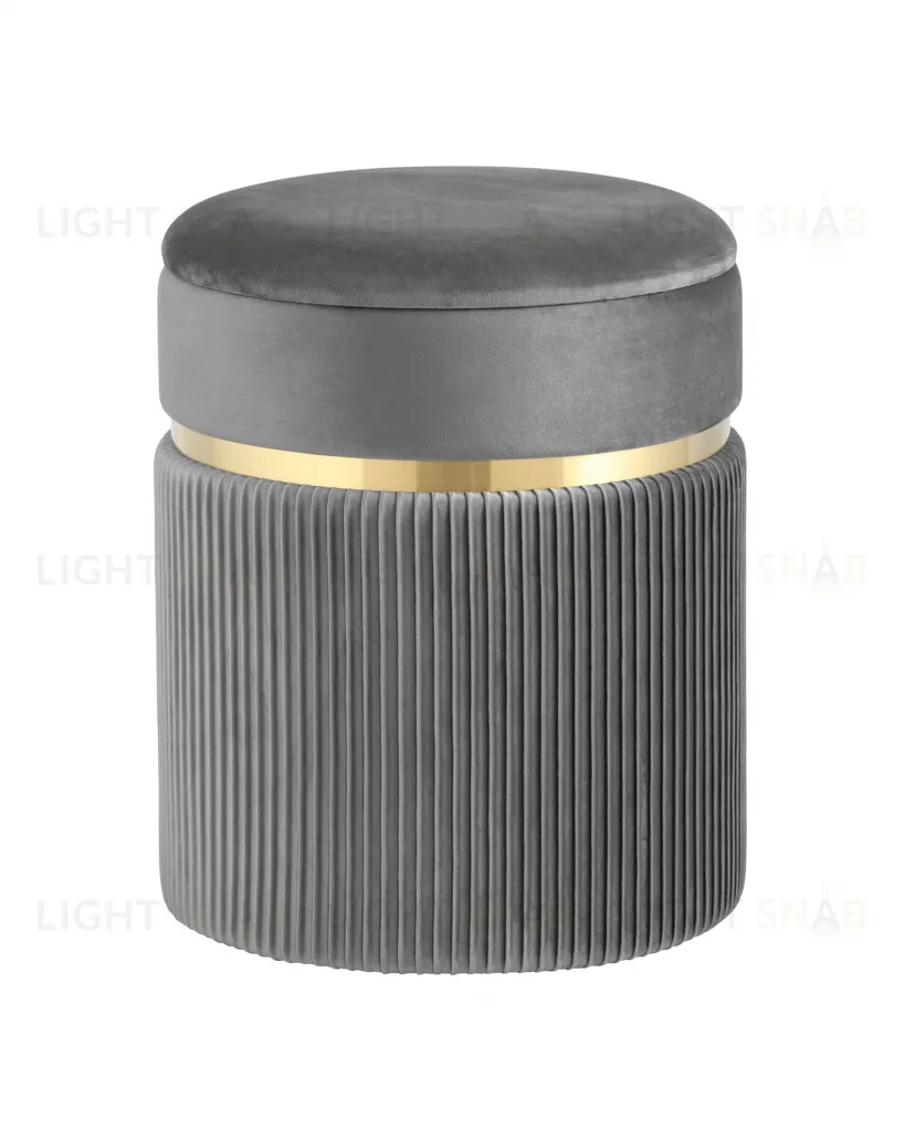 Пуф Миранда с ящиком велюр серый УТ000025563