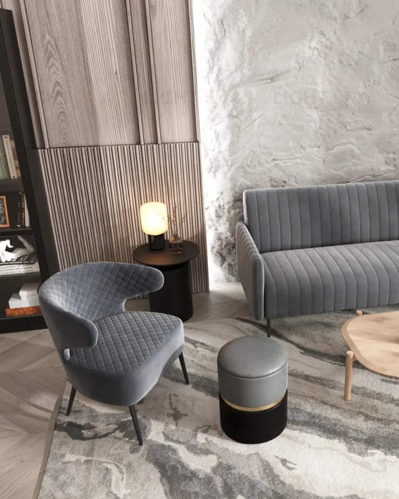 Пуф Кэрри с ящиком велюр серо-черный УТ000025555