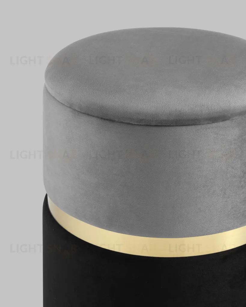 Пуф Кэрри с ящиком велюр серо-черный УТ000025555