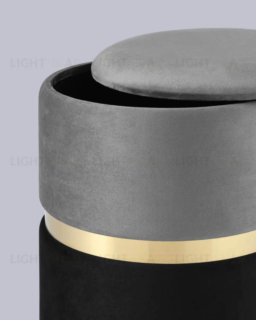 Пуф Кэрри с ящиком велюр серо-черный УТ000025555