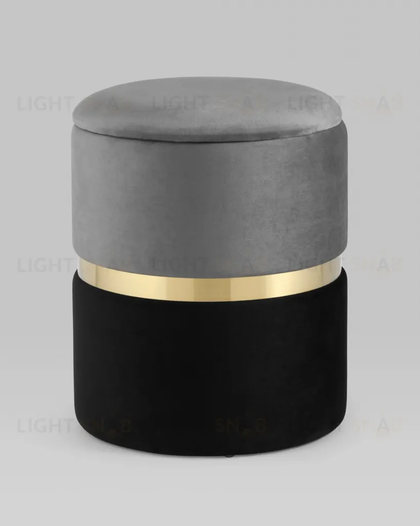 Пуф Кэрри с ящиком велюр серо-черный УТ000025555