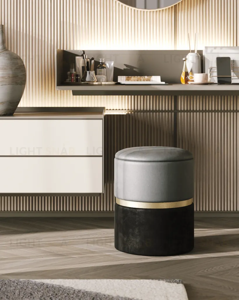 Пуф Кэрри с ящиком велюр серо-черный УТ000025555