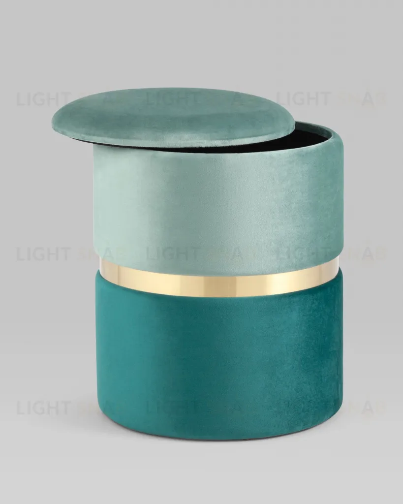 Пуф Кэрри с ящиком велюр бирюзовый УТ000025556