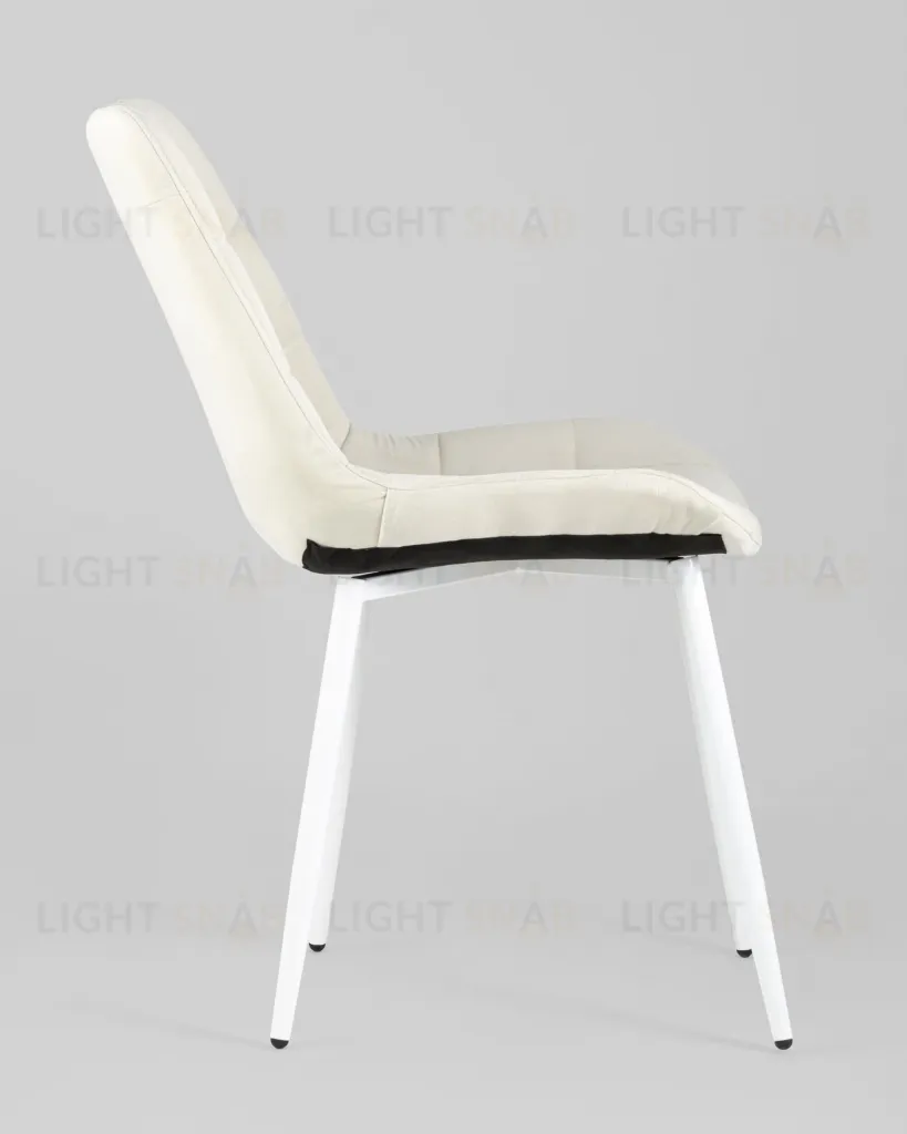 Стул Флекс велюр светло-бежевый белые ножки УТ000025207