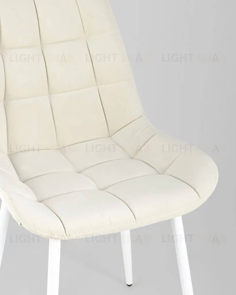 Стул Флекс велюр светло-бежевый белые ножки УТ000025207