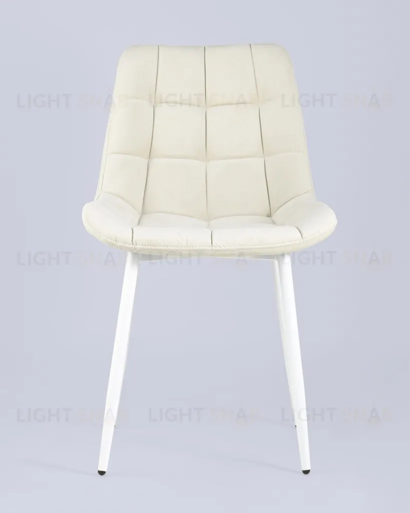 Стул Флекс велюр светло-бежевый белые ножки УТ000025207