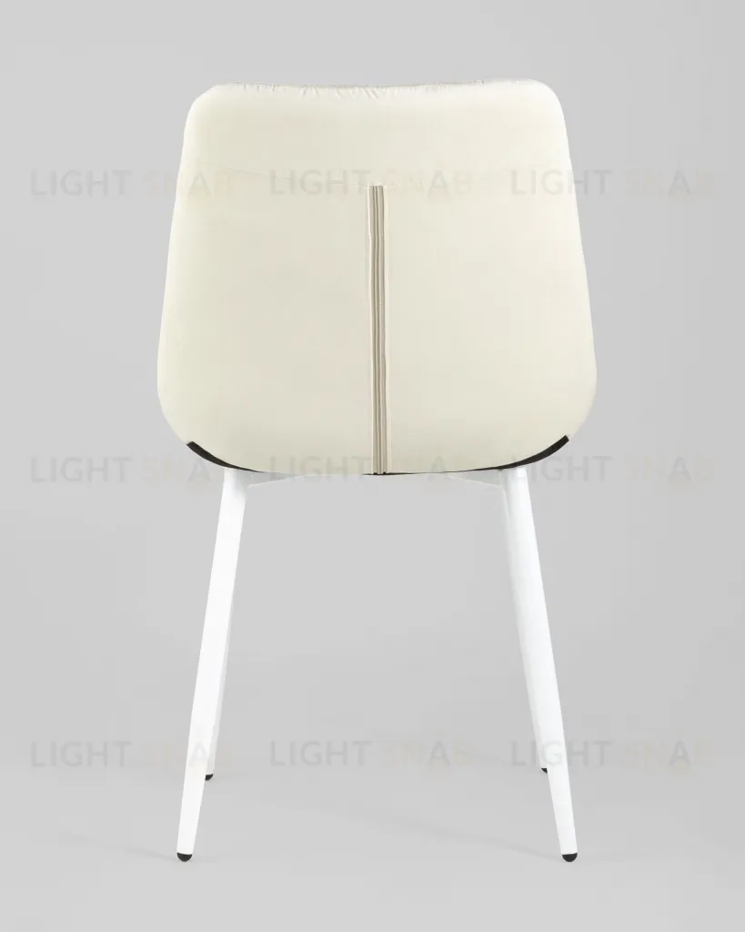 Стул Флекс велюр светло-бежевый белые ножки УТ000025207