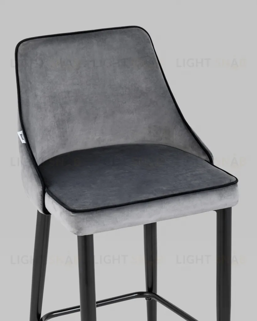 Стул полубарный Коби велюр серый УТ000025305