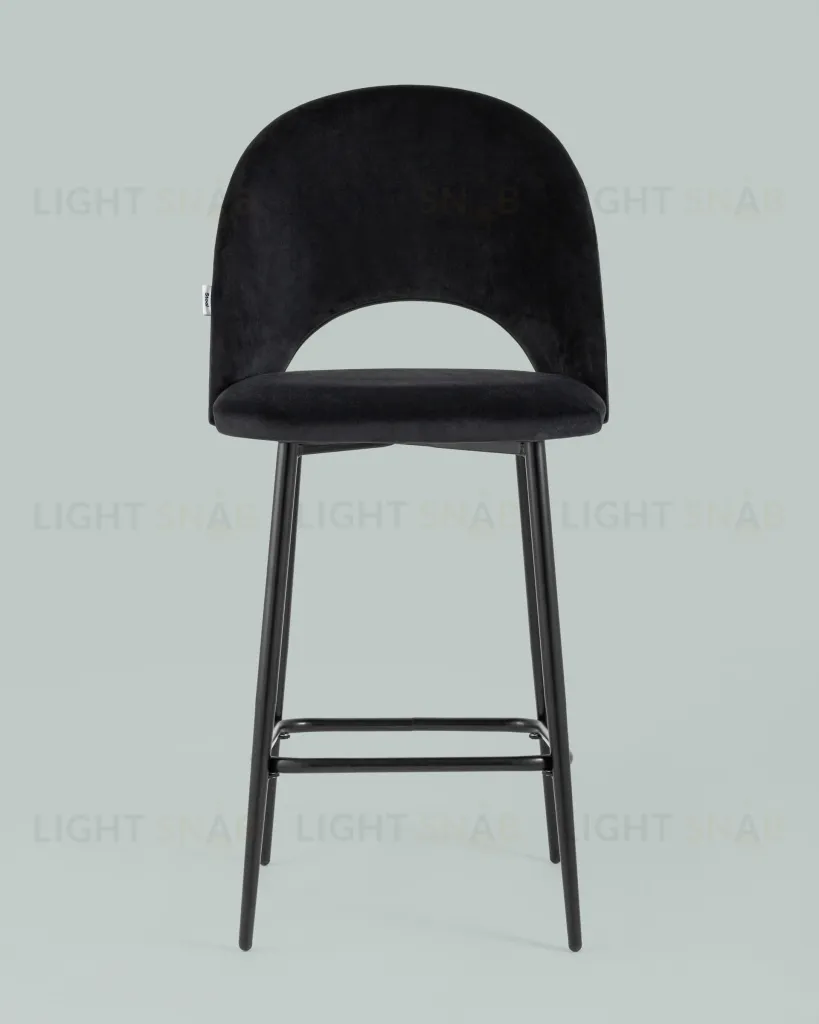 Стул полубарный Меган велюр черный УТ000025280