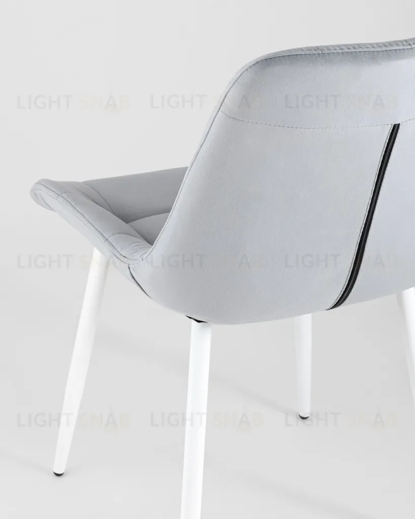 Стул Флекс велюр светло-серый белые ножки УТ000025208