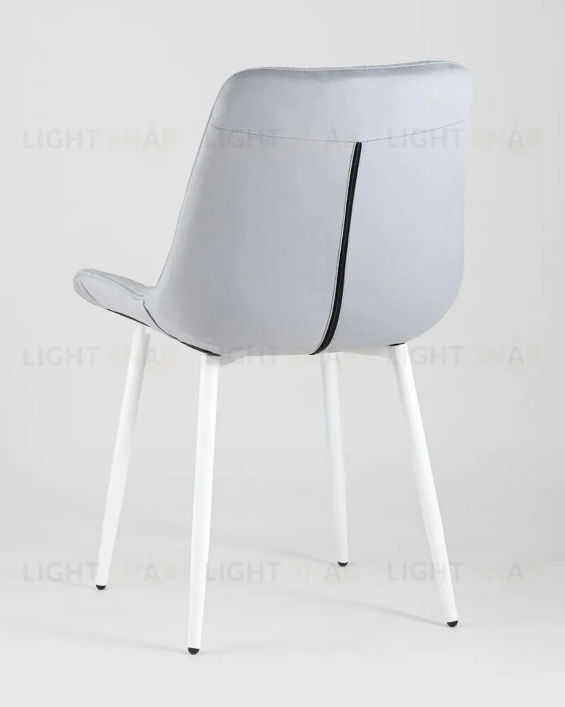 Стул Флекс велюр светло-серый белые ножки УТ000025208