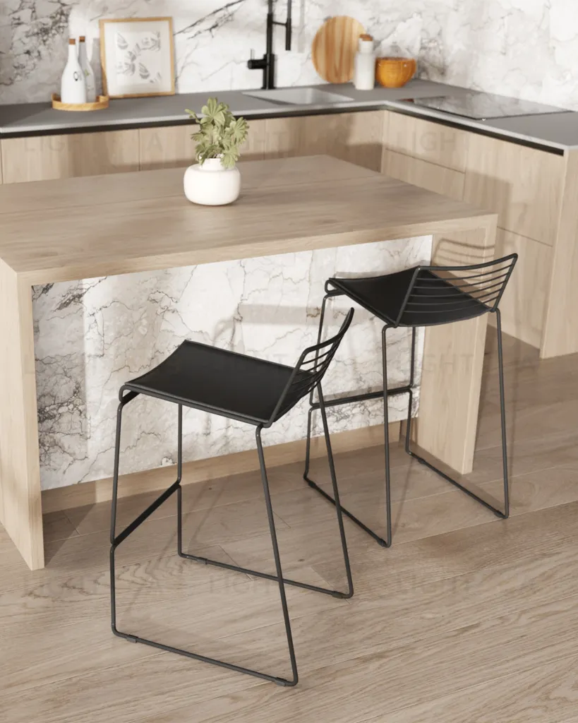 Стул полубарный Danny черный с черной подушкой УТ000004224