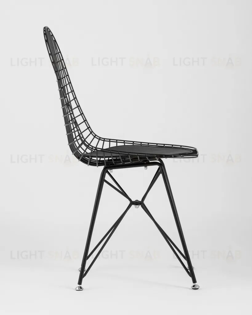 Стул обеденный Eiffel черный с черной подушкой УТ000004229