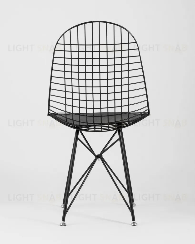 Стул обеденный Eiffel черный с черной подушкой УТ000004229