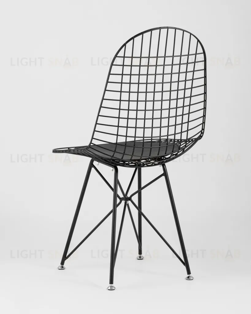 Стул обеденный Eiffel черный с черной подушкой УТ000004229