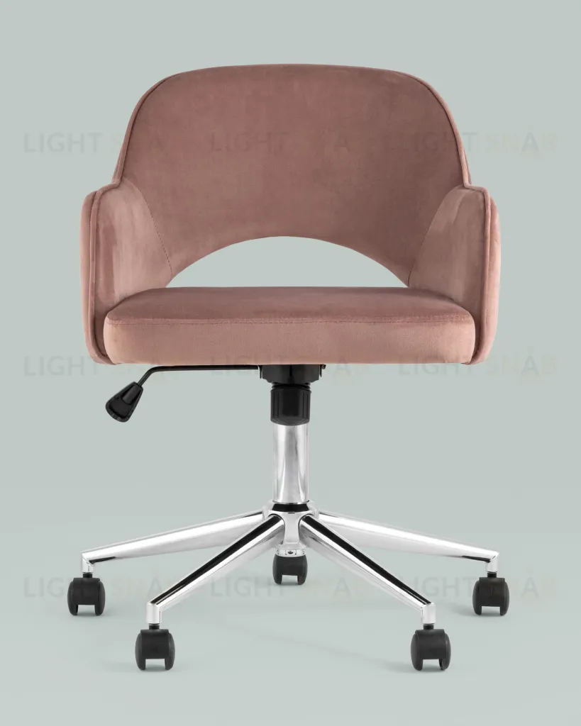 Кресло компьютерное Кларк велюр розовый УТ000025779