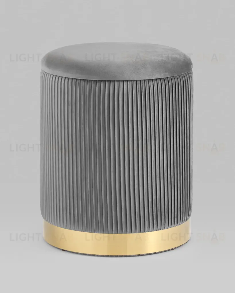 Пуф Шарлотта с ящиком велюр серый УТ000025559