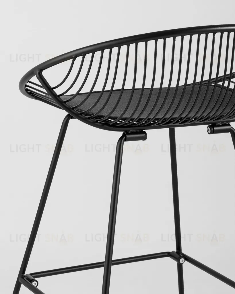 Стул полубарный UFO черный с черной подушкой УТ000004225