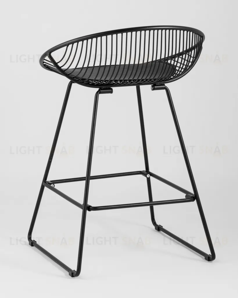 Стул полубарный UFO черный с черной подушкой УТ000004225