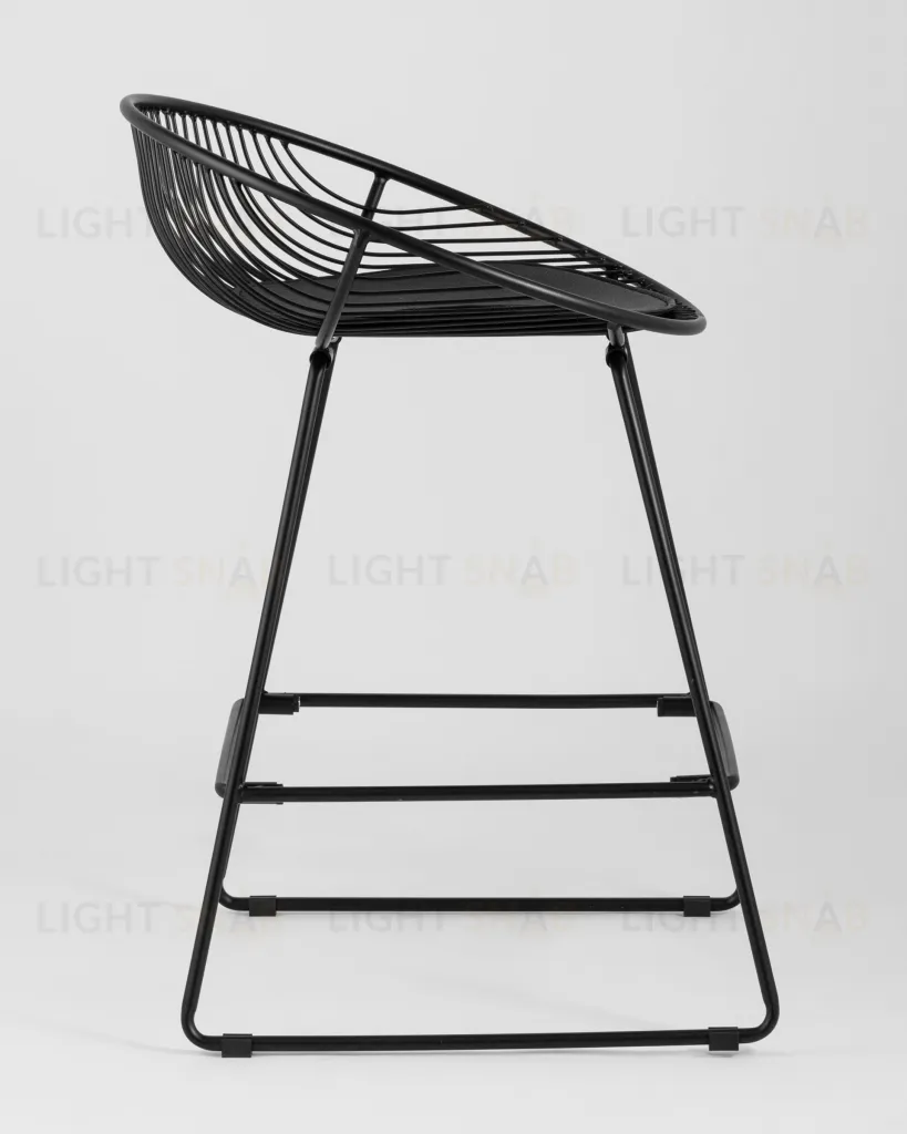 Стул полубарный UFO черный с черной подушкой УТ000004225