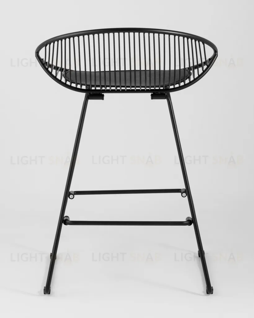 Стул полубарный UFO черный с черной подушкой УТ000004225