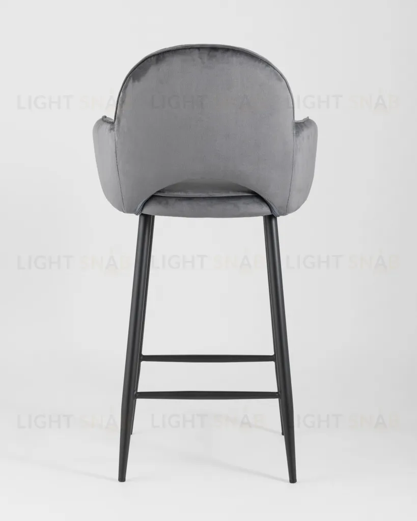 Стул полубарный Венера диамант велюр серый УТ000004925
