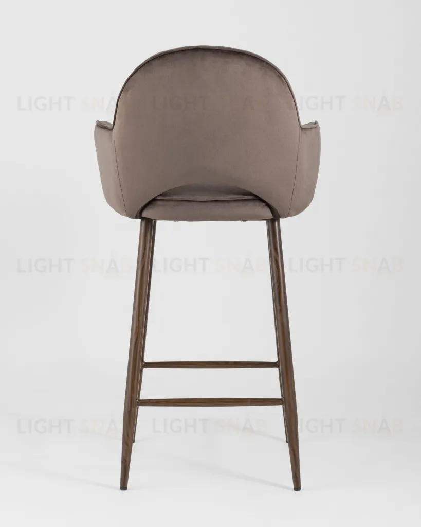 Стул полубарный Венера диамант велюр коричневый УТ000004924