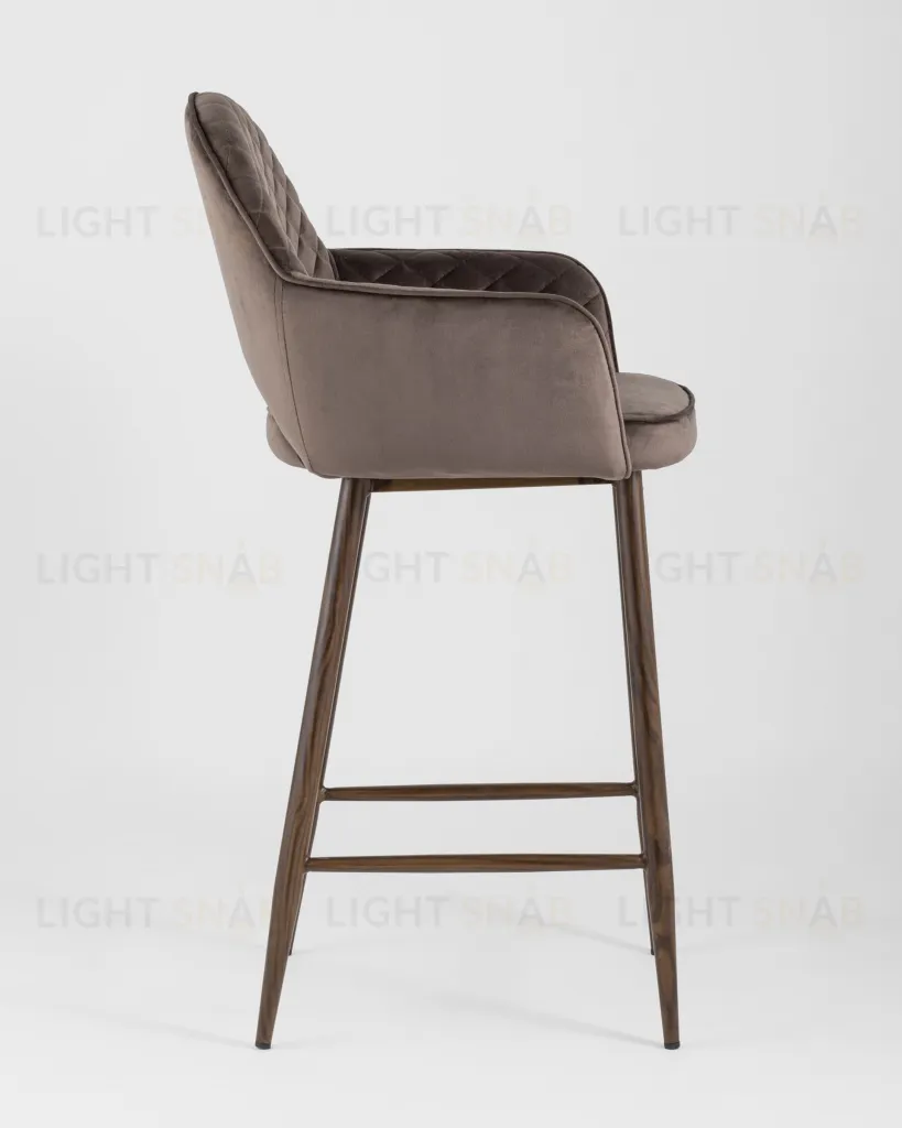 Стул полубарный Венера диамант велюр коричневый УТ000004924