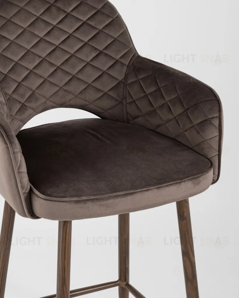 Стул полубарный Венера диамант велюр коричневый УТ000004924