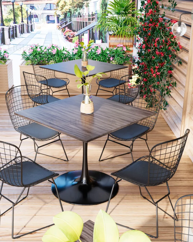 Стул обеденный Bertoia черный с черной подушкой УТ000004220