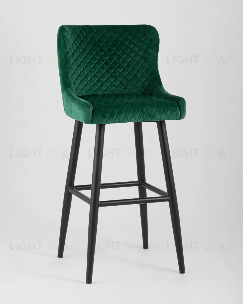 Стул барный Ститч велюр изумрудный УТ000002263