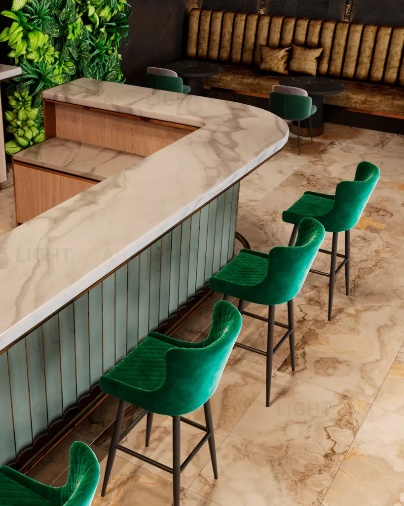 Стул барный Ститч велюр изумрудный УТ000002263