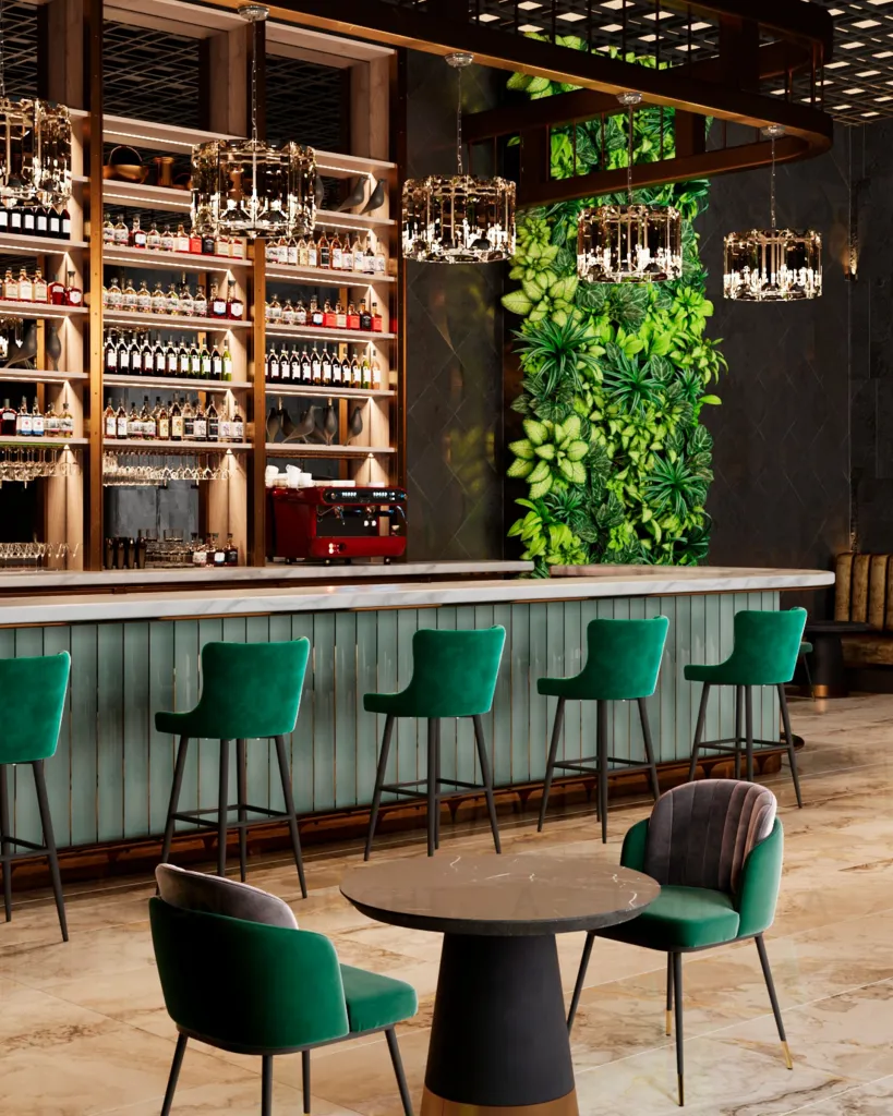 Стул барный Ститч велюр изумрудный УТ000002263