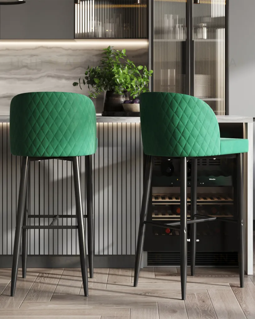 Стул барный Оскар велюр изумрудный УТ000002254