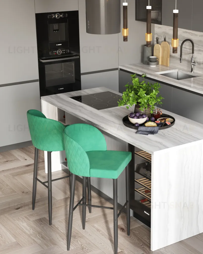 Стул барный Оскар велюр изумрудный УТ000002254