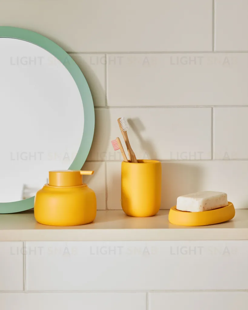 Chia Мыльница из искусственного камня горчичная 109607