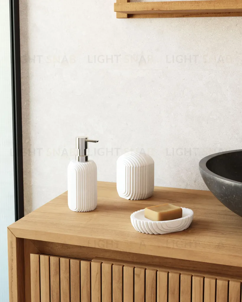 Мыльница из белого искусственного камня Ateneas 109592