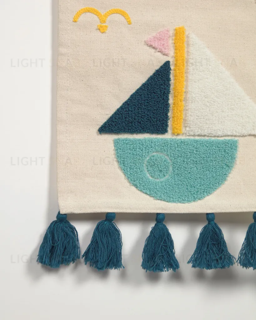 Гобелен Delmare хлопковый с парусной лодкой 25 x 25 cm 108286