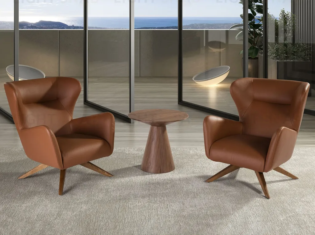 Угловой столик из орехового шпона ET652 /2043 068791