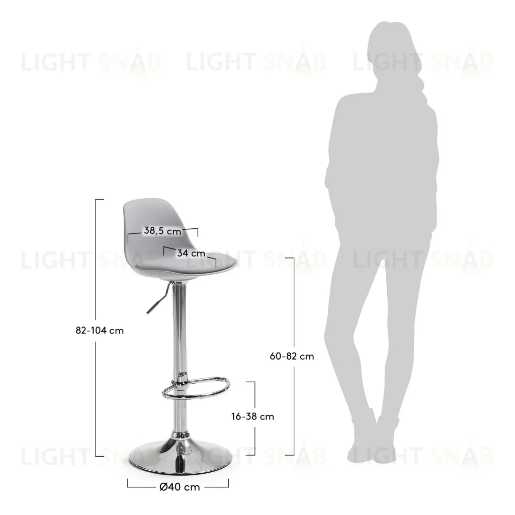 Барный стул Orlando серый 056351