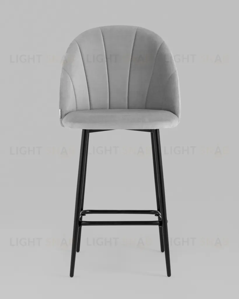 Стул полубарный Логан SN велюр светло-серый УТ000042213