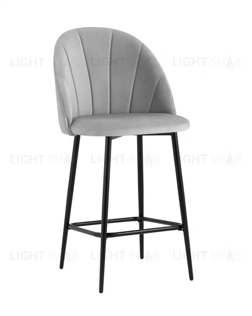 Стул полубарный Логан SN велюр светло-серый УТ000042213