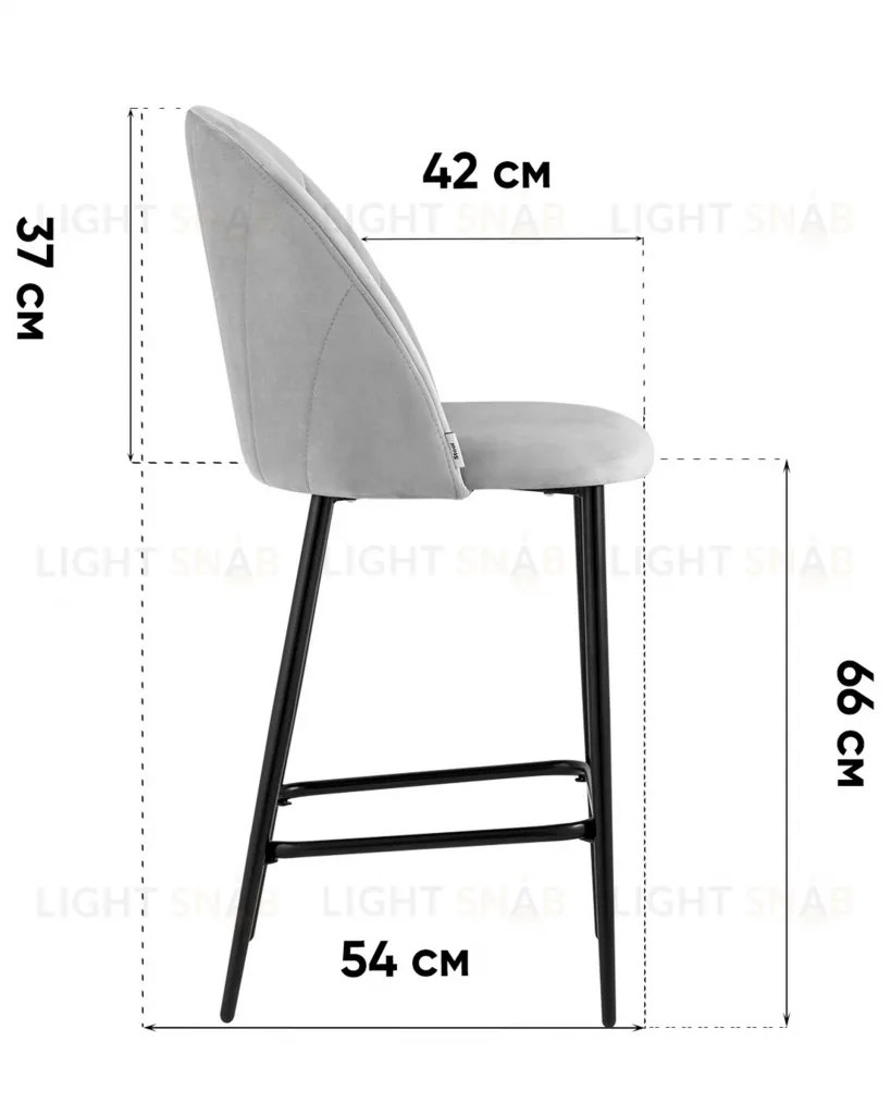 Стул полубарный Логан SN велюр светло-серый УТ000042213