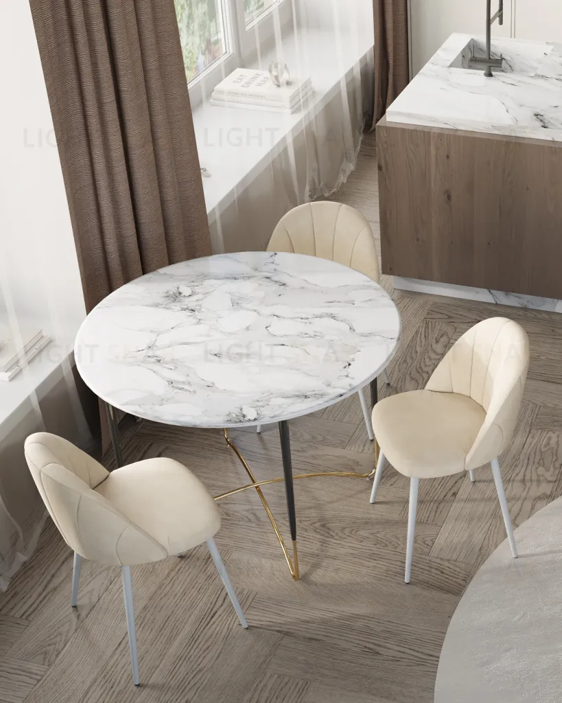 Стул Логан SN велюр молочный белые ножки УТ000042203