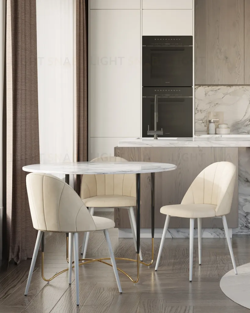 Стул Логан SN велюр молочный белые ножки УТ000042203