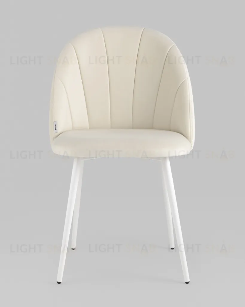 Стул Логан SN велюр молочный белые ножки УТ000042203