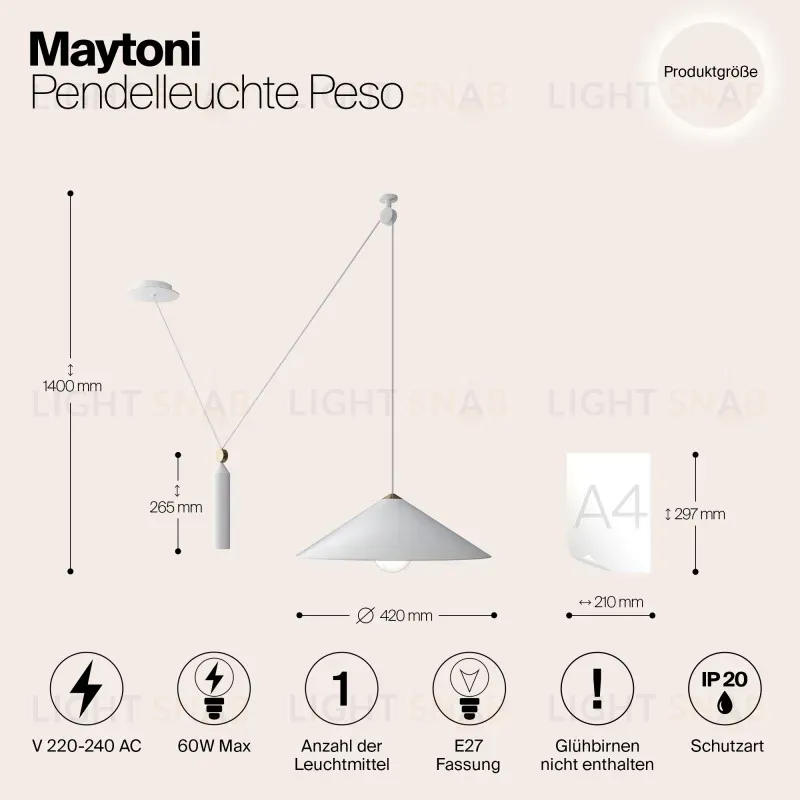 Подвесной светильник Maytoni P080PL-01W P080PL-01W